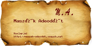 Maszák Adeodát névjegykártya